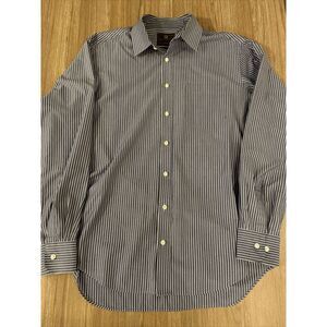 M&S Collection Dress Shirt 16-41 Blue Striped Regular Fit‎